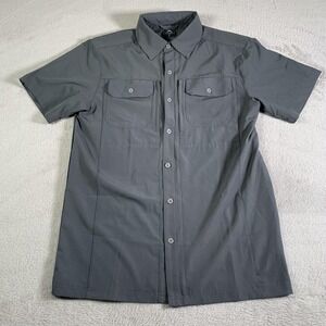 Little Donkey Andy Shirt Mens Small Gray Short Sleeve Button Front Outdoor